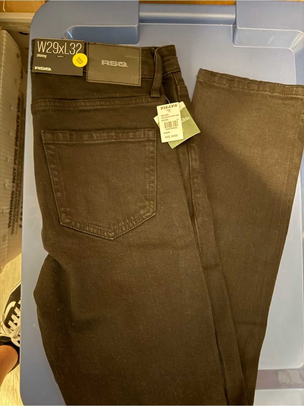 RSQ Black Skinny Men’s jeans size W 29x32 NWT